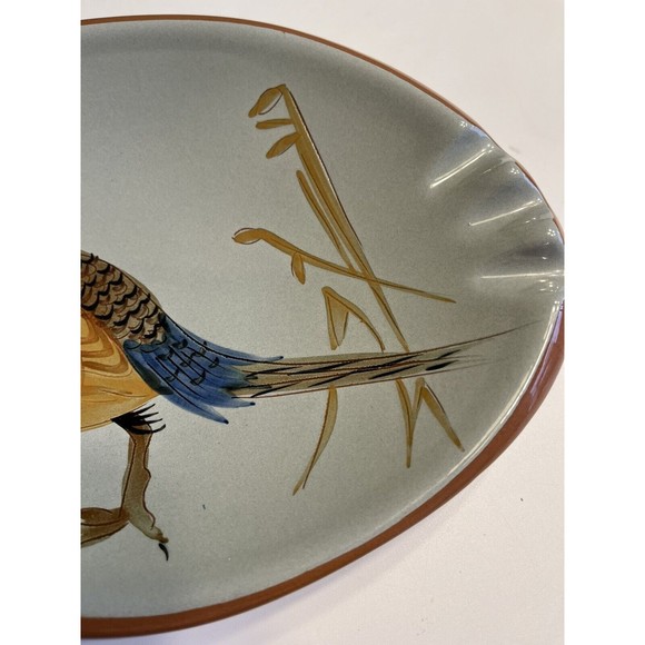 STANGL POTTERY #3926C SPORTSMAN SERIES PHEASANT OVAL 10 3/4" CIGAR ASHTRAY 1950 - Picture 4 of 16